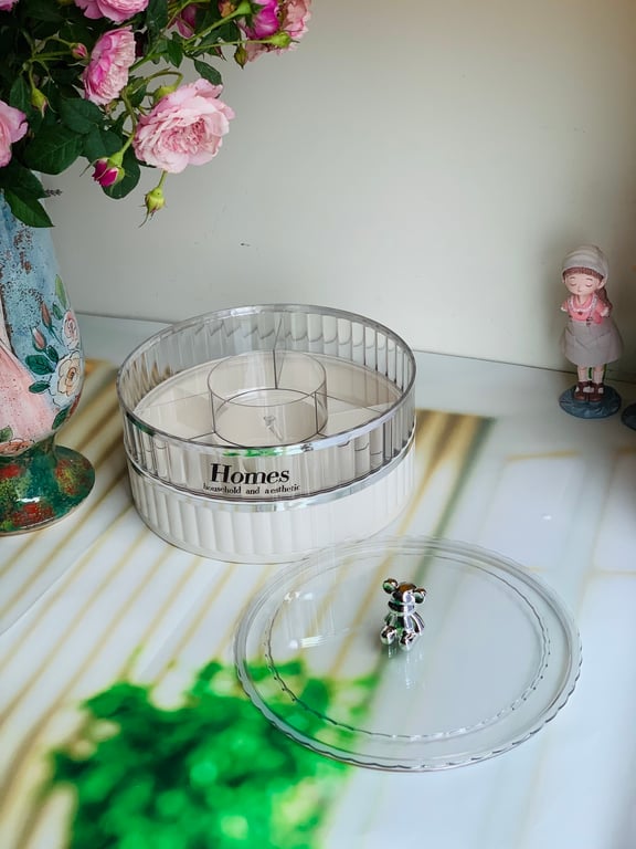 KHAY ĐỰNG MỨT, BÁNH KẸO 2 TẦNG 360 ĐỘ NÚM GẤU