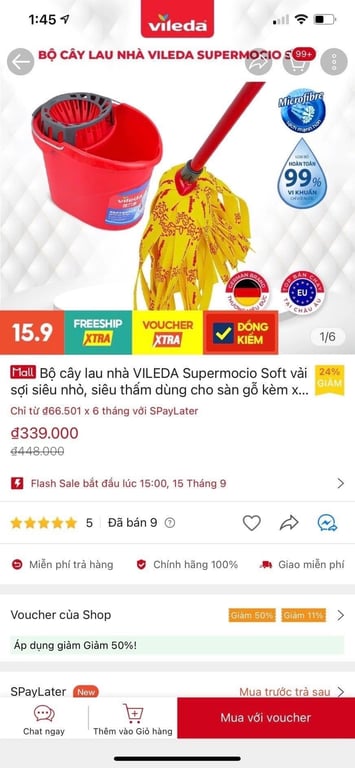 bộ lau nhà VILEDA Supermocio siêu đỉnh