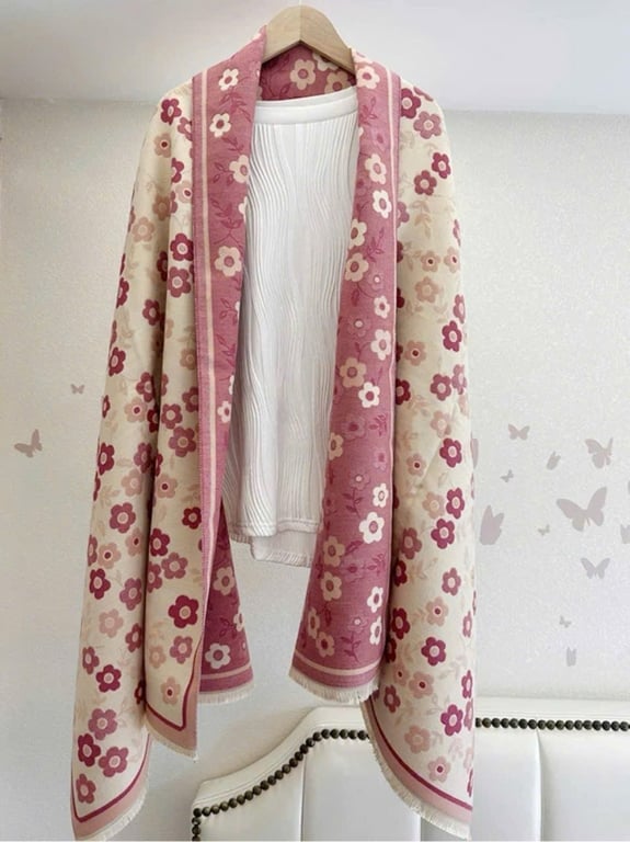 khăn hoa anh đào Chuẩn chất cashmere nặng tay to sụ