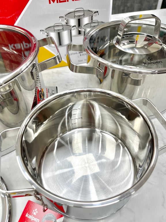 BỘ NỒI INOX 304 CAO CẤP 5 ĐÁY KALPEN MENDY MD1