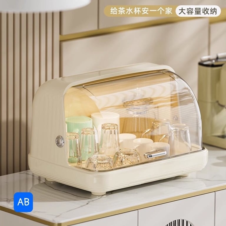 Giá Đỡ Cốc Đa Chức Năng Có Nắp Đậy Chống Bụi Cho Nhà Bếp