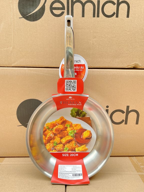 Chảo xào inox #Trimax 1 quai đáy liền nguyên khối sz 20cm