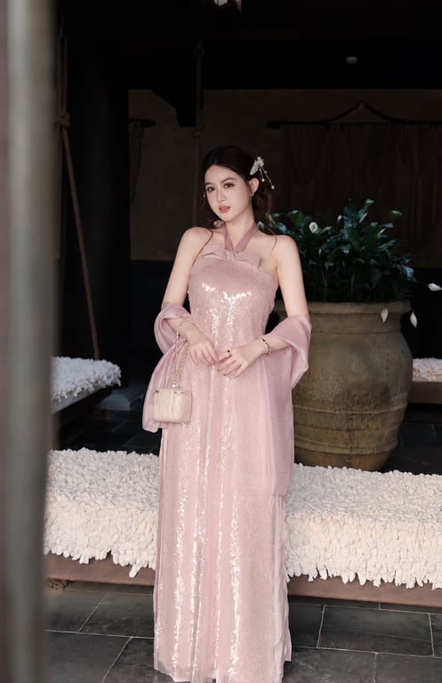 AD yếm kim sa nơ hồng S/M