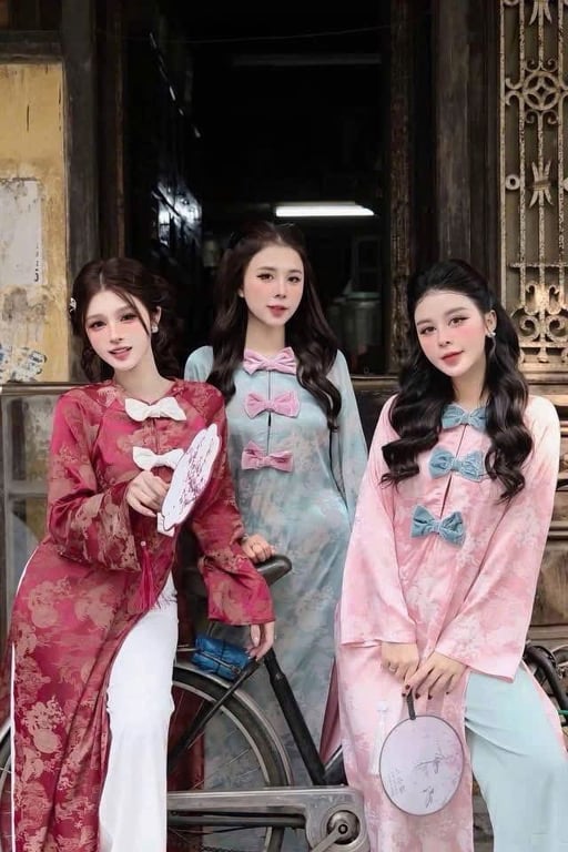 Áo dài 3 nơ Ngực