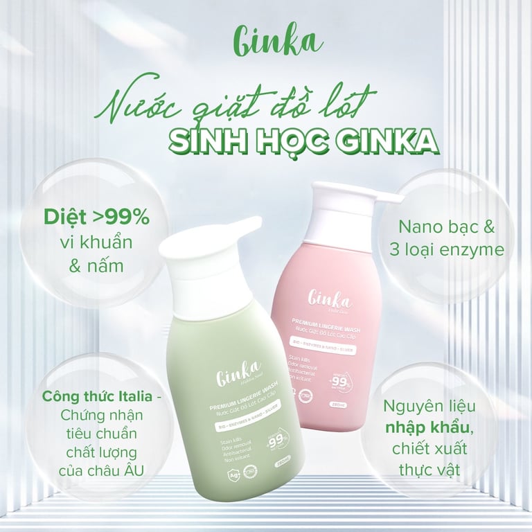 NƯỚC GIẶT ĐỒ LÓT SINH HỌC CAO CẤP GINKA