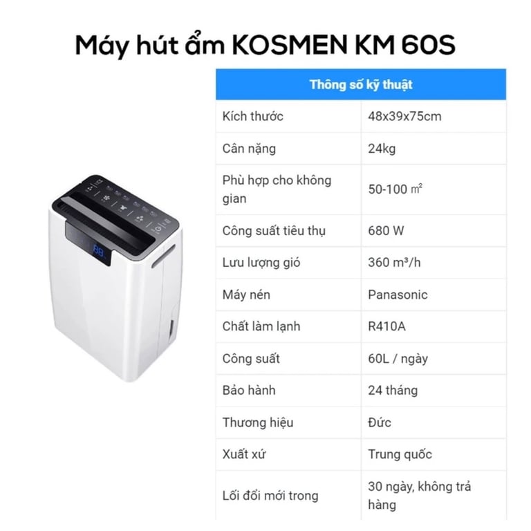 MÁY HÚT ẨM KOSMEN
