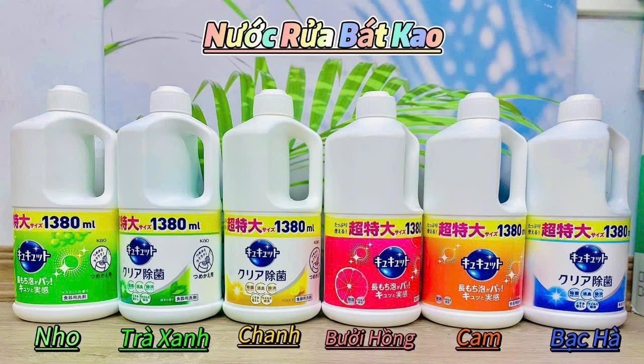 Nước rửa bát KAO 1380ml Nhật nội địa.