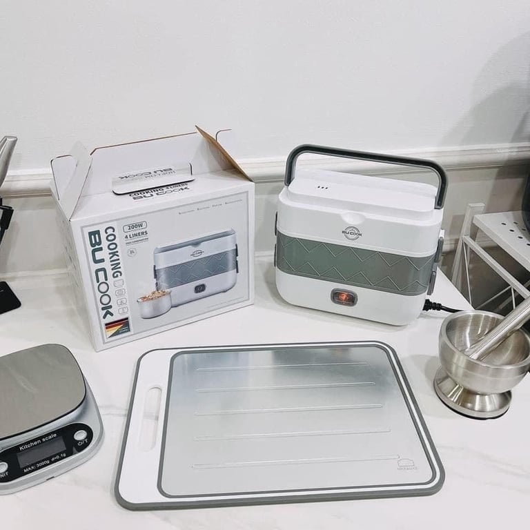 Hộp cơm cắm điện đa năng BUCOOK 2 TẦNG 4 NGĂN