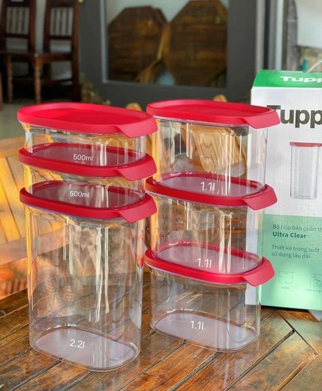 Set 6 hộp bảo quản thực phẩm tupper ware