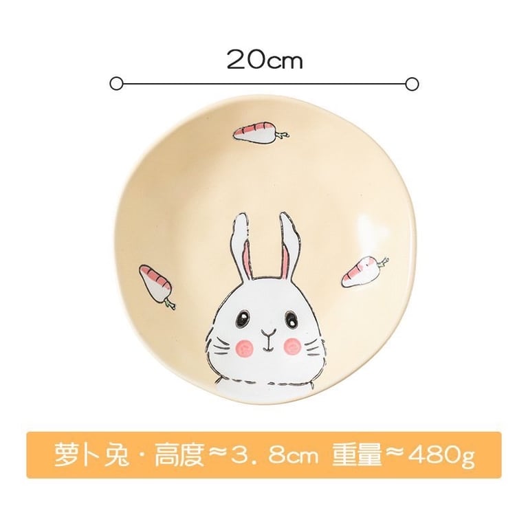 đĩa hoa văn Thỏ và Mèo