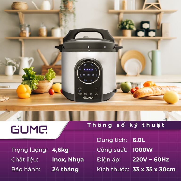 Nồi Áp Suất điện tử GUME HÀN QUỐC (GMPC 2201