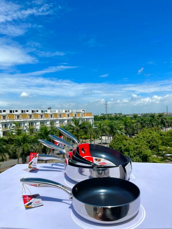 CHẢO INOX ĐÚC LIỀN KHỐI CHỐNG DÍNH KALPEN KAZLER size 20-24-26-28-30