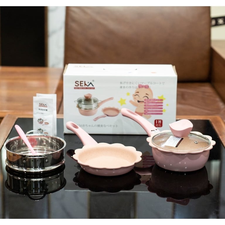 Bộ nồi chảo đá cao cấp chế biến ăn dặm cho bé SEKA
