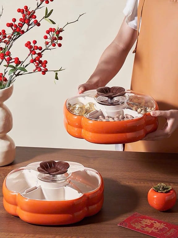 Khay mứt Tết hình quả hồng