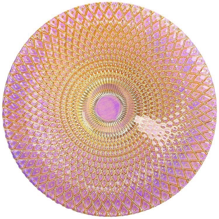 Đĩa Thủy Tinh Cao Cấp Hoa Văn Đuôi Công 33cm