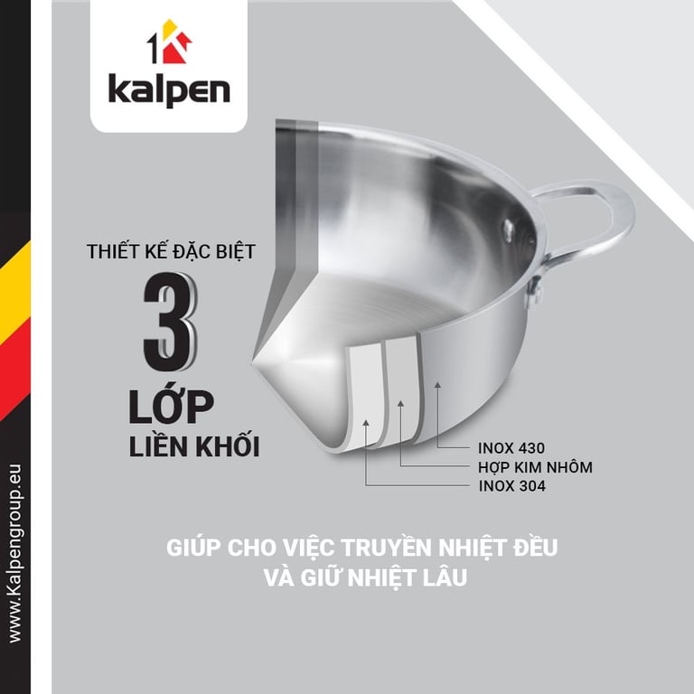 Chảo lẩu inox Kalpen size 28cm
