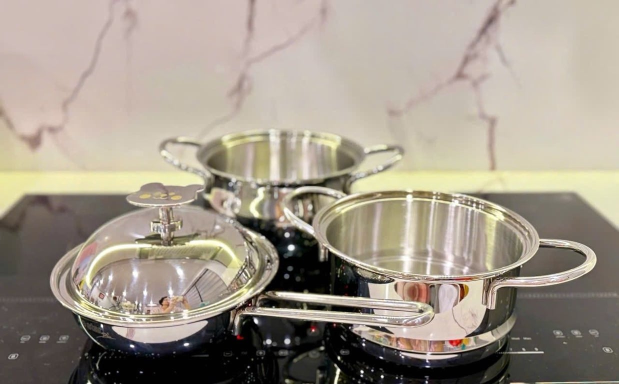 BỘ NỒI FIVESTAR BABY 3 MÓN – 3 LỚP ĐÚC LIỀN NGUYÊN KHỐI INOX 304