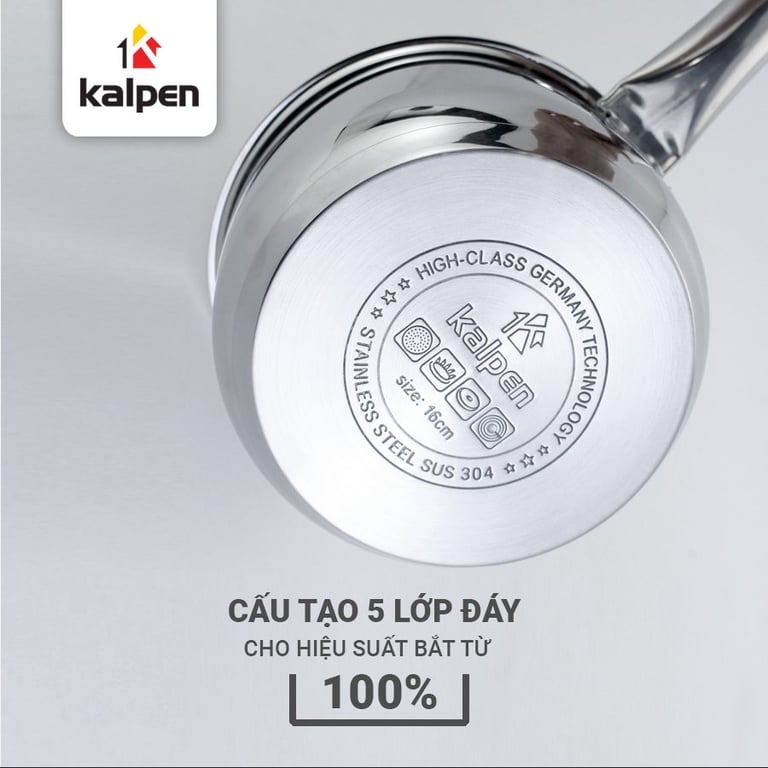 QUÁNH INOX 304 CAO CẤP KALPEN LERMAT L16 SIZE 16CM
