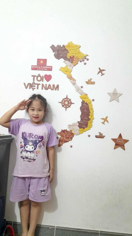 Bản đồ Việt Nam dán tường bằng gỗ