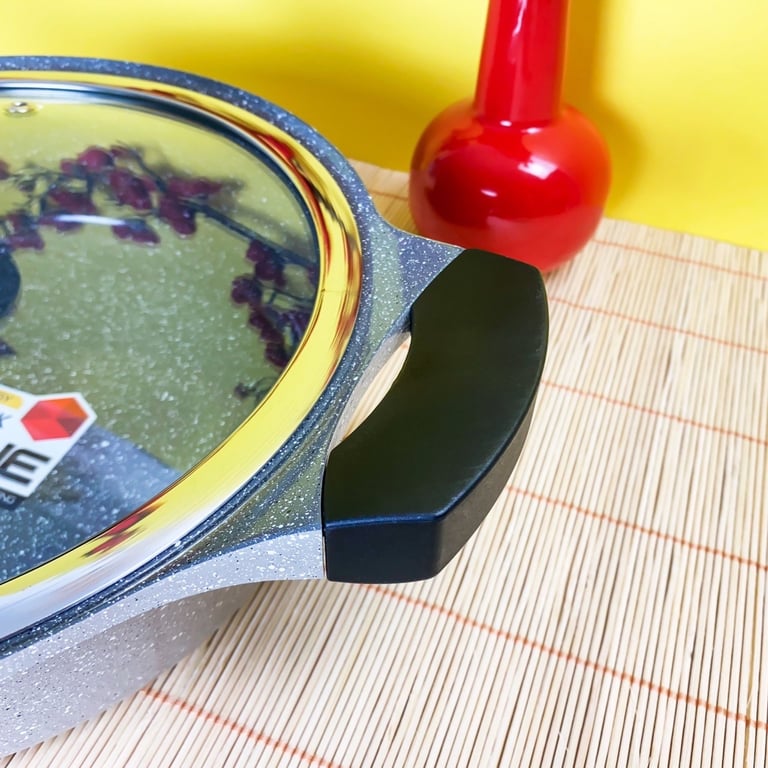 Nồi Lock đá 7 lớp Stone phi 24cm Lca6242 thành thấp