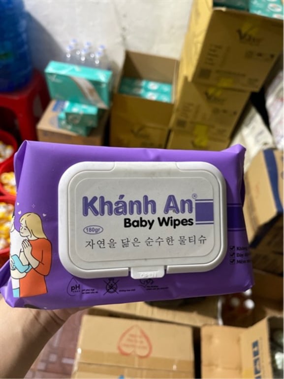 Khăn ướt khánh an Tím 180g t/30 gói