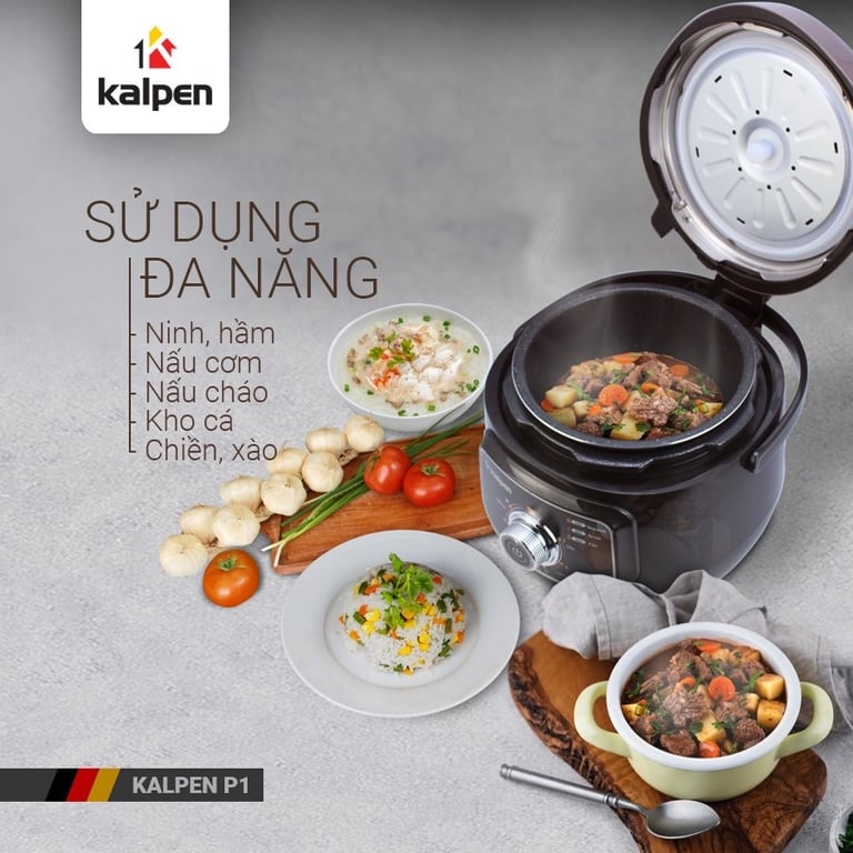NỒI ÁP SUẤT ĐIỆN KALPEN P1 DUNG TÍCH 2,5L