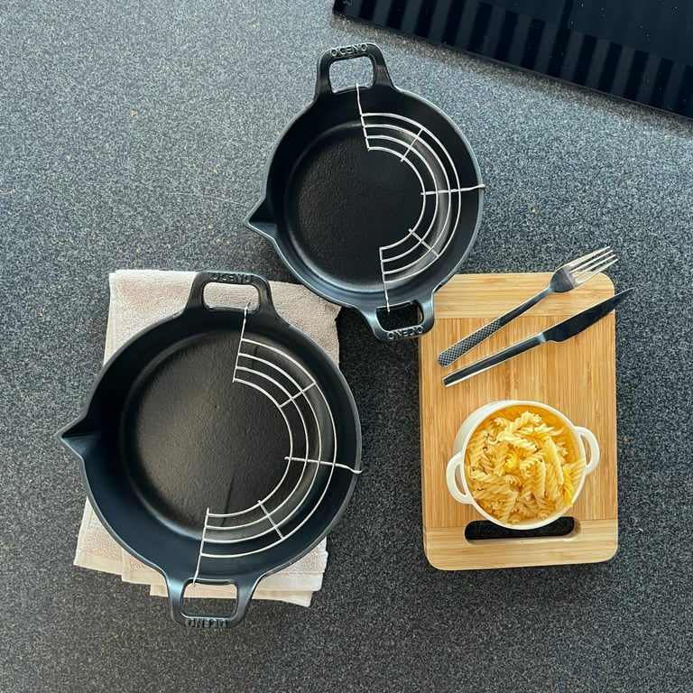 Chảo gang Tempura mỏ chim kèm giá gác Kaiyo