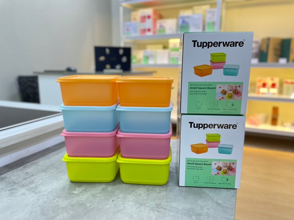 Bộ 4 hộp bảo quản thực phẩm small square round