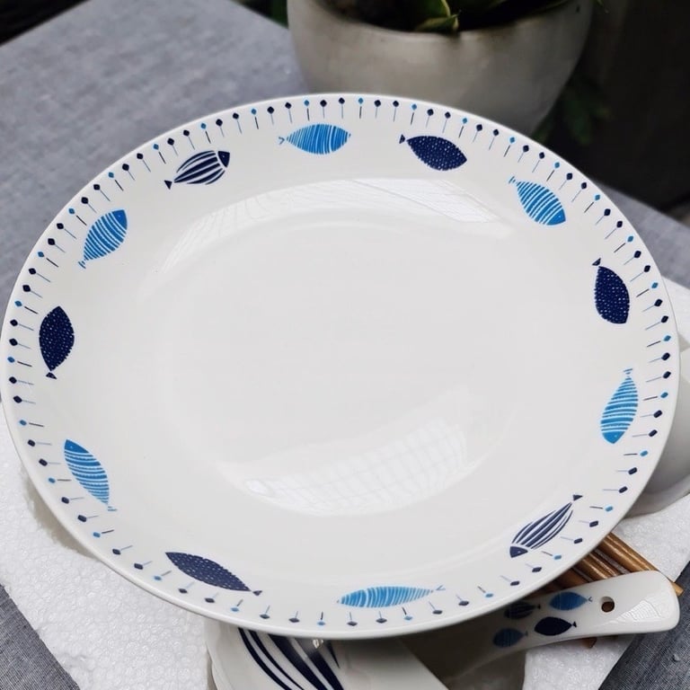 BỘ BÁT ĐĨA HOẠ TIẾT 14 MÓN PHONG CÁCH NHẬT BẢN