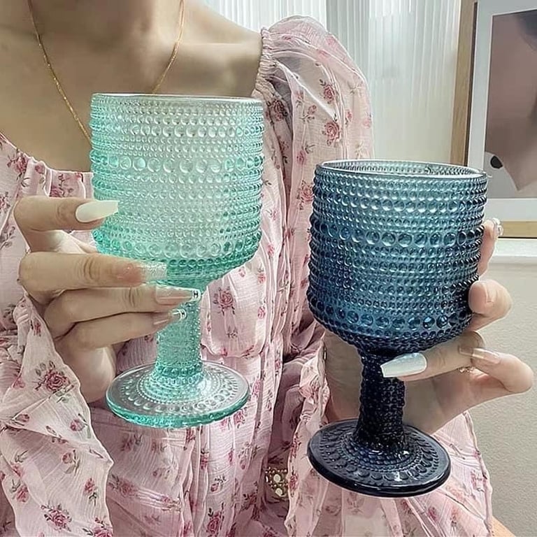 Set 6 cốc thủy tinh pha lê họa tiết hạt mưa