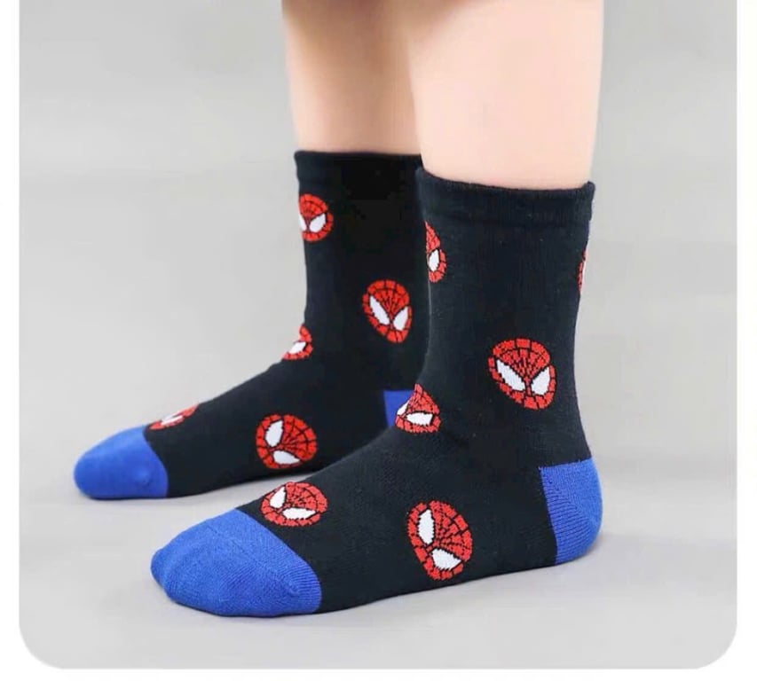 Lố 10 đôi Tất Siêu Nhân Người Nhện Cổ Cao Bé Trai 1- 12 tuổi