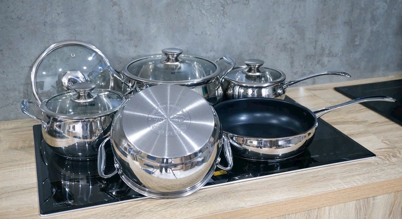 Bộ nồi từ chảo 5 chiếc cao cấp Fandi 3 đáy
