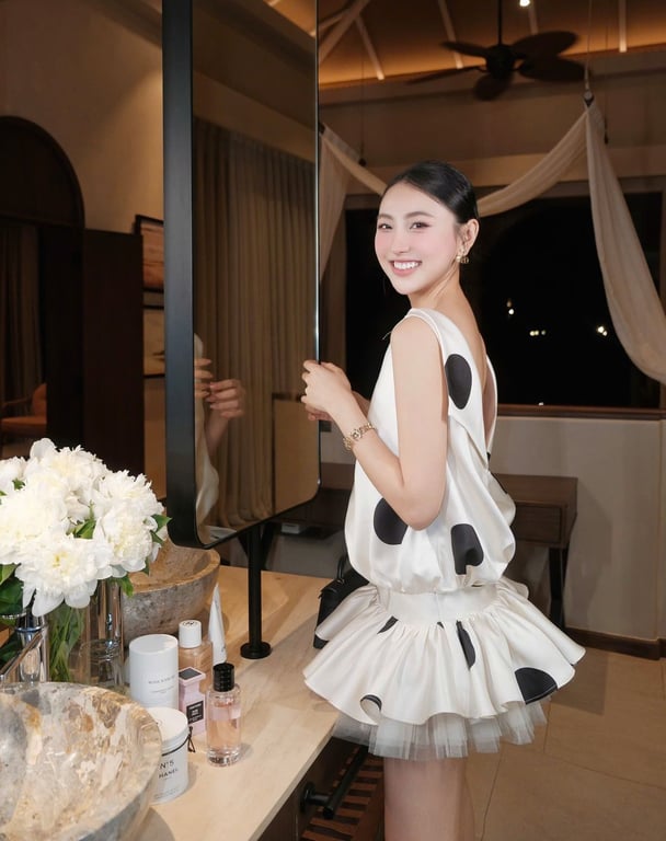 Đầm trắng chấm bi ChouChou