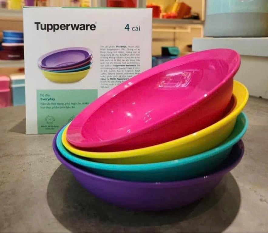 Set 2 đĩa colorful tupperware