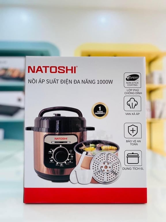 Nồi áp suất điện đa năng 6L chính hãng Natoshi NS-07