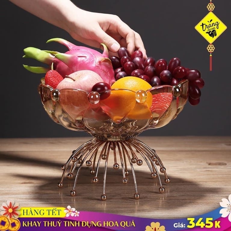 Đĩa thuỷ tinh pha lê hình đoá hoa