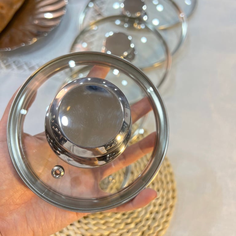 Nắp vung kính cường lực 13, 14, 16, 18, 20, 24, 26, 28cm