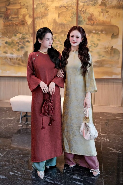 AD gấm tằm cổ tròn xanh(q.ánh) S/M/L