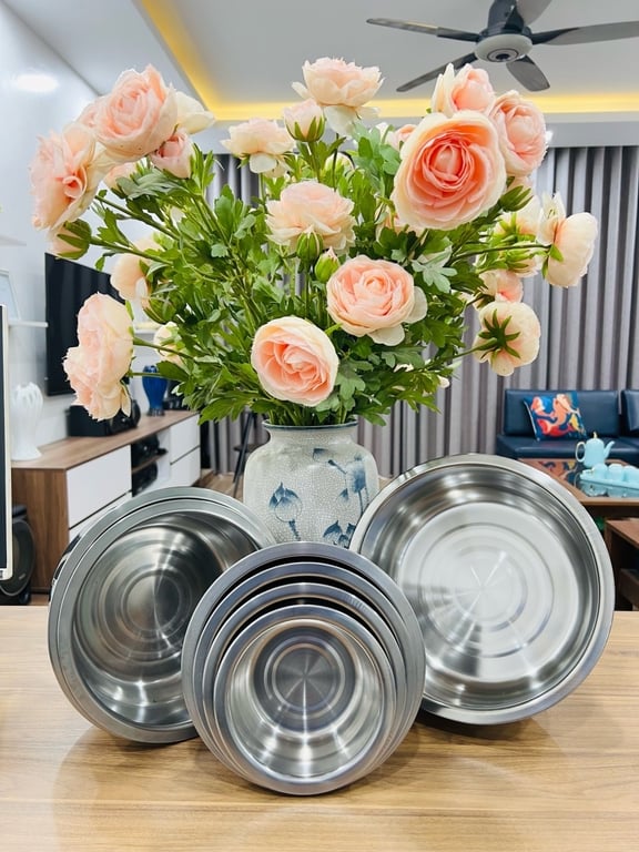 SET 7 TÔ INOX CAO CẤP TIỆN LỢI - ĐA NĂNG KHÔNG NẮP, ĐÁY TỪ