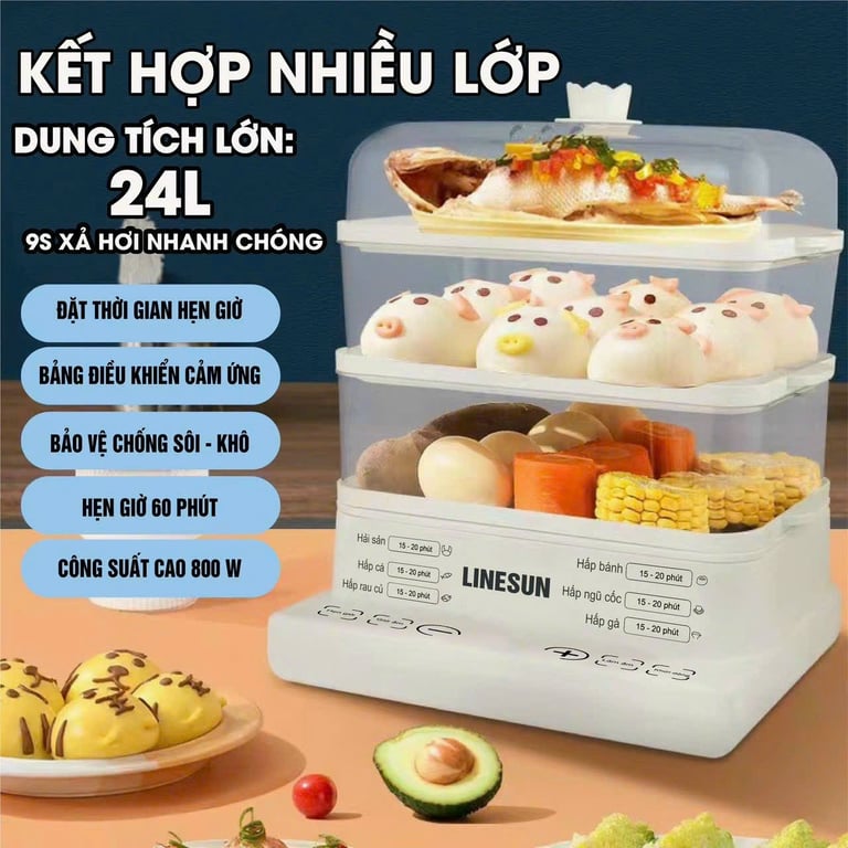 NỒI HẤP ĐIỆN LINESUN 24L