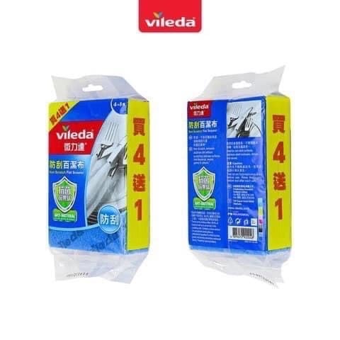 Miếng cọ rửa chống xước nhà bếp VILEDA dành cho vết bẩn cứng đầu, gói 5 miếng - TSU156167