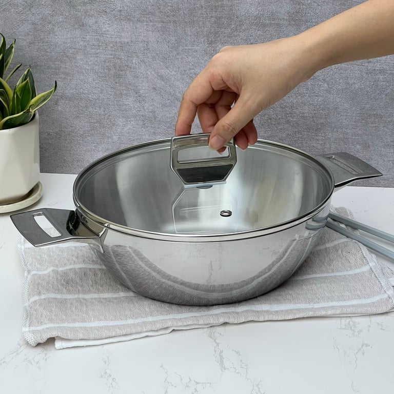 Chảo lẩu đúc inox 16/10 Kaiyo size 24-26