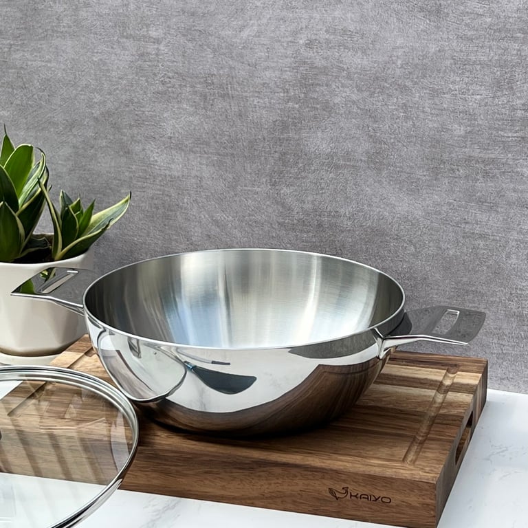 Chảo lẩu đúc inox 16/10 Kaiyo size 24-26