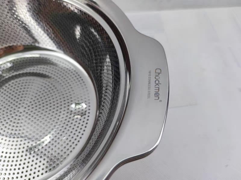 Bộ chậu rổ inox Chockmen size lớn 27cm