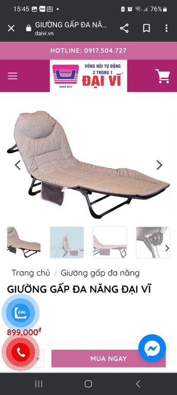 Ghế ngủ gấp gọn văn phòng Đại Vĩ
