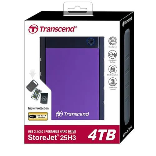 Ổ Cứng Di Động Transcend StoreJet 25H3 2.5 4TB TS4TSJ25H3P