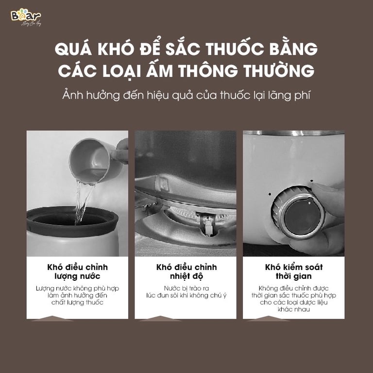 Ấm sắc thuốc Bear SB-AST35