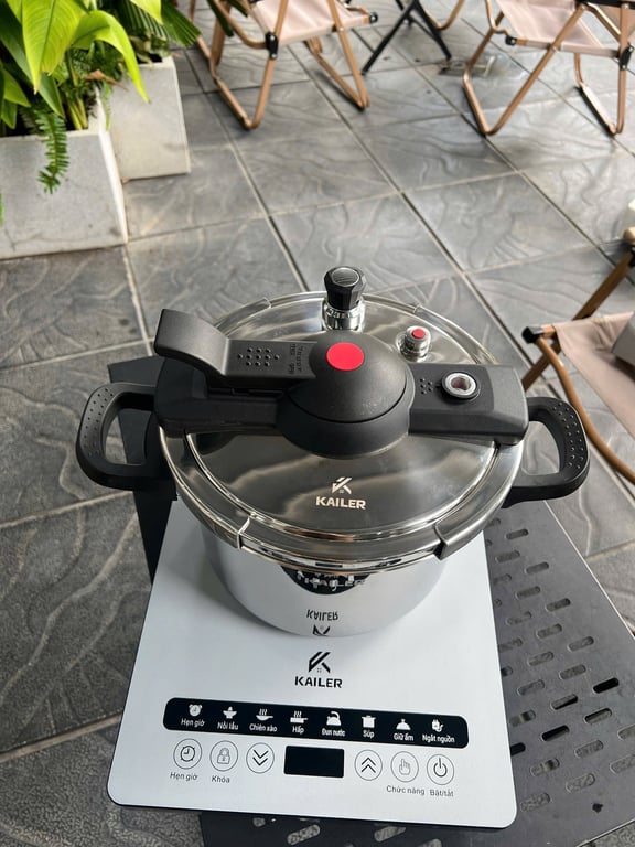 NỒI ÁP SUẤT INOX ĐÁY TỪ LIỀN KHỐI KAILER 7L