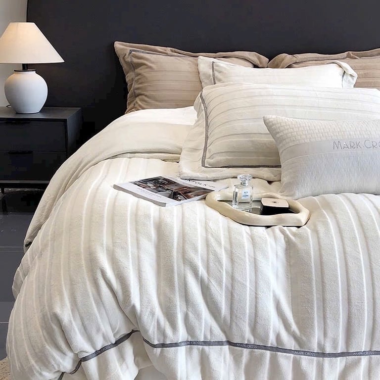 Full set 4 món: Bộ chăn ga gối MarkCross nỉ nhung cao cấp CHT05