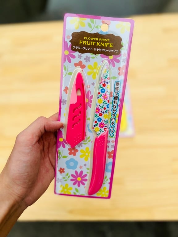 dao gọt hoa quả có nắp đậy của Nhật (mẫu hoa) siêu sắc